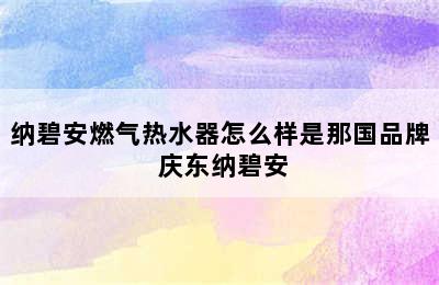 纳碧安燃气热水器怎么样是那国品牌 庆东纳碧安